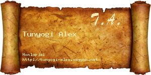 Tunyogi Alex névjegykártya
